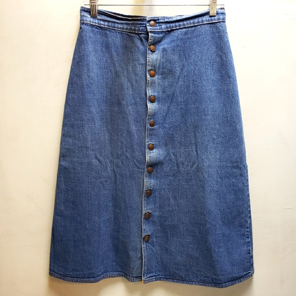 Vintage size 13 long denim jean skirt jjfj